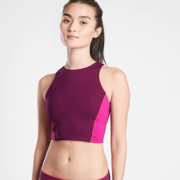 Athleta Other - Athleta Colorblock Crop Bikini Top Size XL
